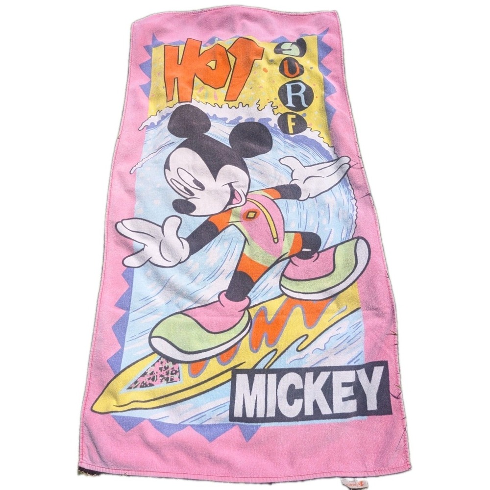 Vintage Disney Mickey Mouse Hot Surf Beach Bath Towel Jay Franco 54"x28"